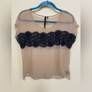 BELLATRIX LACE ACCENT 100% SILK TOP
